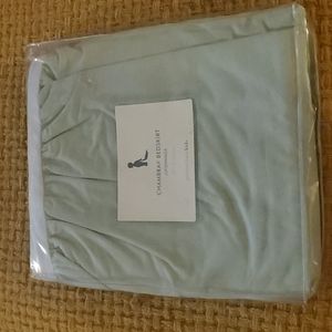 Pottery Barn Kids Chambray Cribskirt in Light Green
